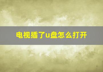 电视插了u盘怎么打开