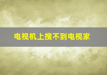 电视机上搜不到电视家