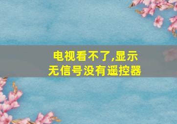 电视看不了,显示无信号没有遥控器