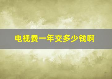 电视费一年交多少钱啊