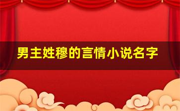 男主姓穆的言情小说名字