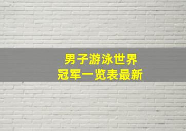 男子游泳世界冠军一览表最新