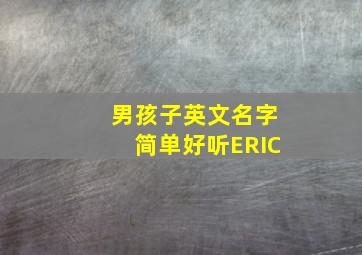 男孩子英文名字简单好听ERIC