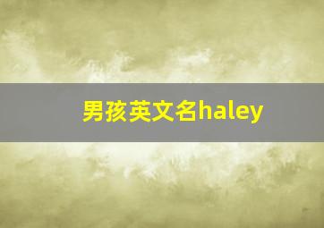 男孩英文名haley