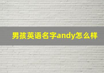 男孩英语名字andy怎么样