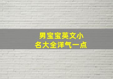 男宝宝英文小名大全洋气一点