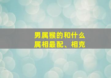 男属猴的和什么属相最配、相克