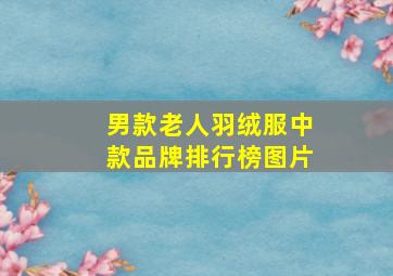 男款老人羽绒服中款品牌排行榜图片