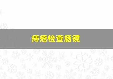 痔疮检查肠镜