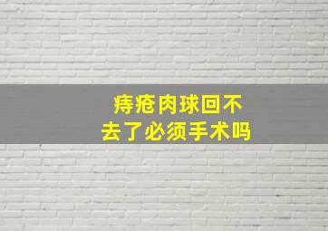 痔疮肉球回不去了必须手术吗