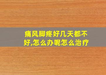 痛风脚疼好几天都不好,怎么办呢怎么治疗