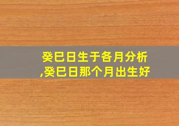 癸巳日生于各月分析,癸巳日那个月出生好