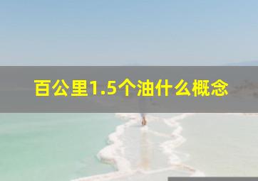 百公里1.5个油什么概念