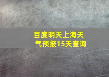 百度明天上海天气预报15天查询