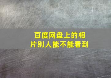 百度网盘上的相片别人能不能看到