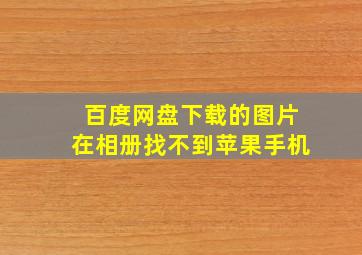 百度网盘下载的图片在相册找不到苹果手机