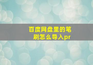 百度网盘里的笔刷怎么导入pr