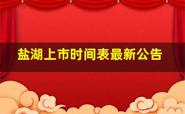 盐湖上市时间表最新公告