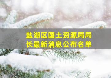 盐湖区国土资源局局长最新消息公布名单