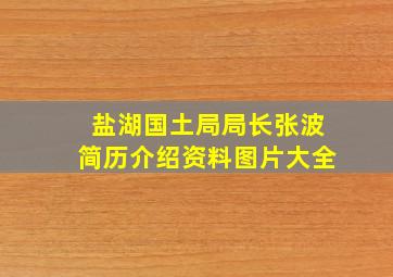 盐湖国土局局长张波简历介绍资料图片大全