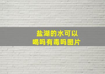 盐湖的水可以喝吗有毒吗图片