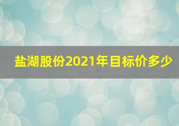 盐湖股份2021年目标价多少