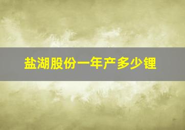 盐湖股份一年产多少锂