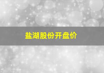 盐湖股份开盘价