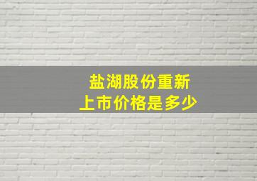 盐湖股份重新上市价格是多少