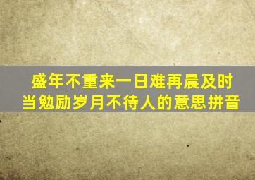 盛年不重来一日难再晨及时当勉励岁月不待人的意思拼音