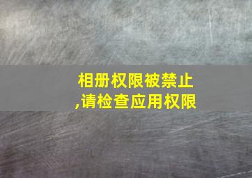 相册权限被禁止,请检查应用权限