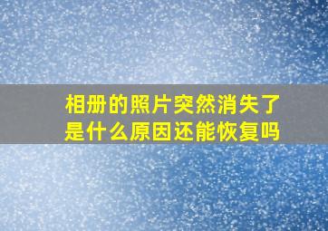 相册的照片突然消失了是什么原因还能恢复吗