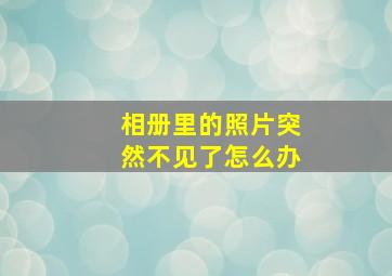 相册里的照片突然不见了怎么办