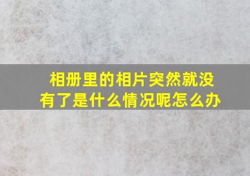 相册里的相片突然就没有了是什么情况呢怎么办