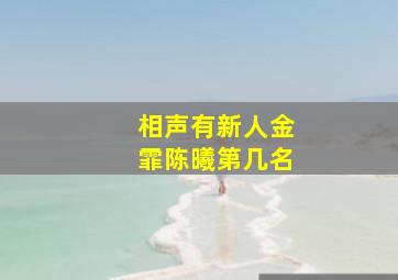 相声有新人金霏陈曦第几名