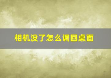 相机没了怎么调回桌面