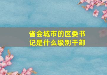 省会城市的区委书记是什么级别干部