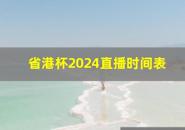 省港杯2024直播时间表