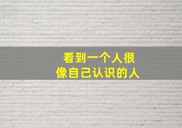 看到一个人很像自己认识的人