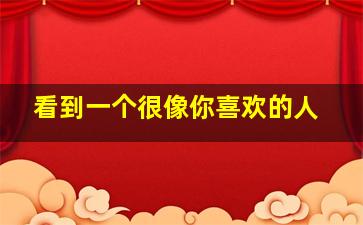 看到一个很像你喜欢的人