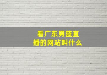 看广东男篮直播的网站叫什么