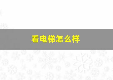 看电梯怎么样