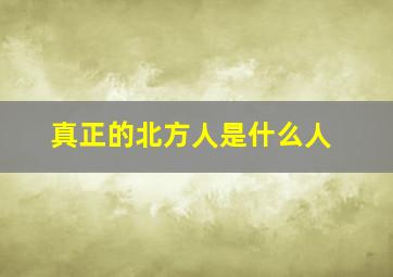 真正的北方人是什么人