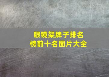 眼镜架牌子排名榜前十名图片大全