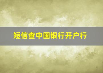 短信查中国银行开户行