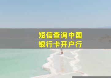 短信查询中国银行卡开户行