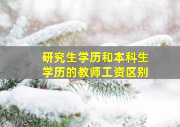 研究生学历和本科生学历的教师工资区别