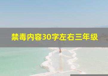 禁毒内容30字左右三年级