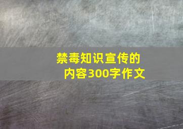 禁毒知识宣传的内容300字作文