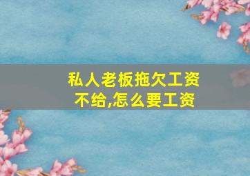 私人老板拖欠工资不给,怎么要工资